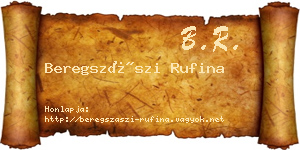 Beregszászi Rufina névjegykártya